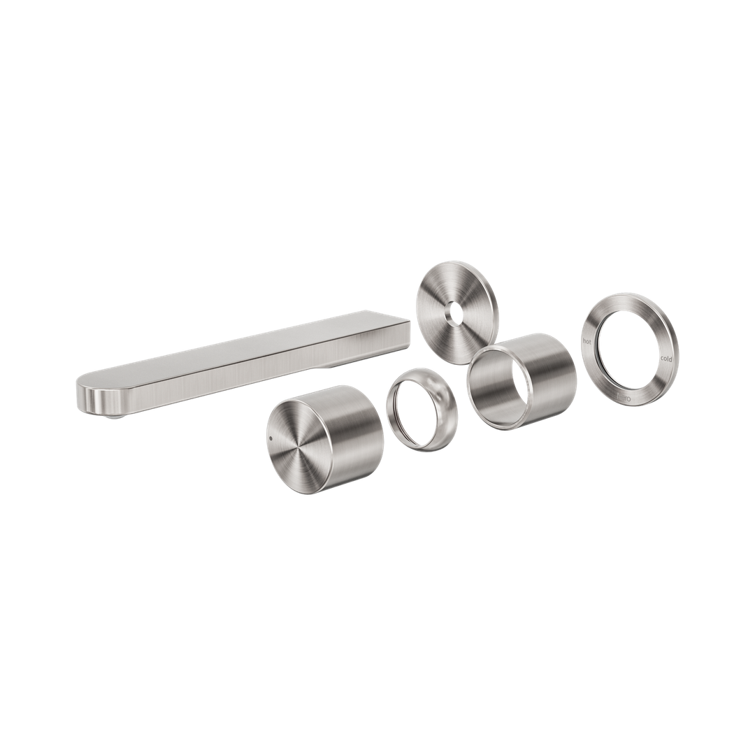 Nero Pure Ss316L Progressive Wall Basin/Bath Mixer Back Plate Trim Kits Only - Brushed Nickel