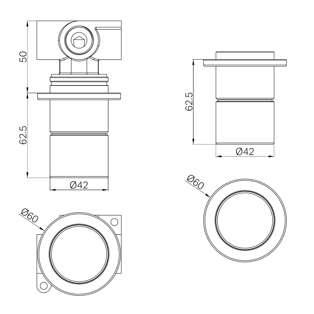 Nero Pure Ss316L Progressive Shower Mixer - Graphite