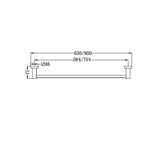 Nero Mecca Single Towel Rail 600Mm Matt White