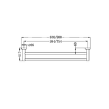 Nero Mecca Double Towel Rail 600Mm - Brushed Bronze