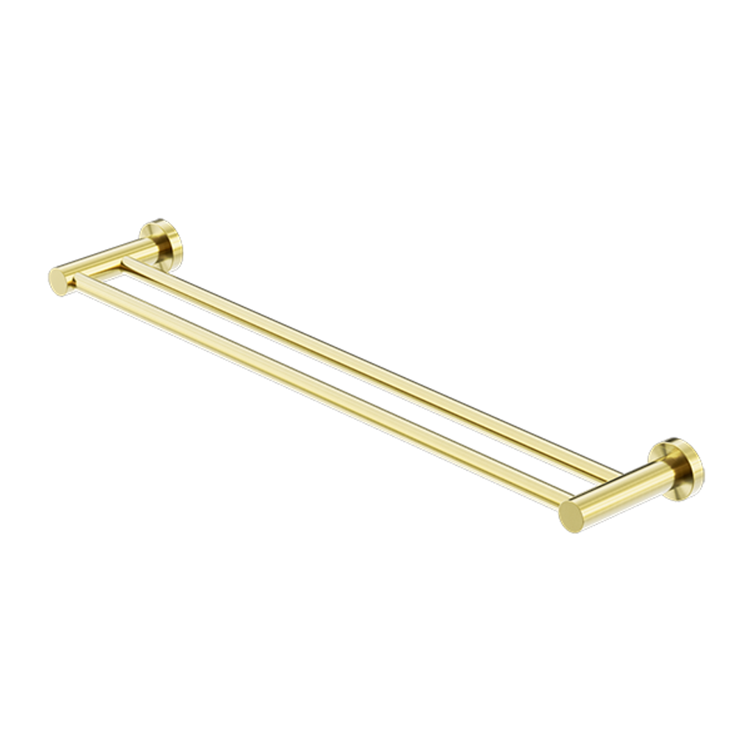 Nero Mecca Double Towel Rail 600Mm - Brushed Gold