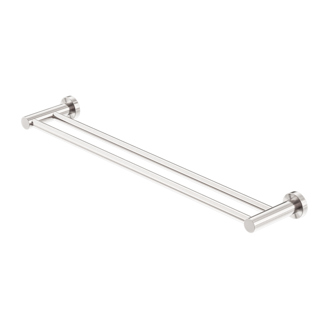 Nero Mecca Double Towel Rail 600Mm - Brushed Nickel
