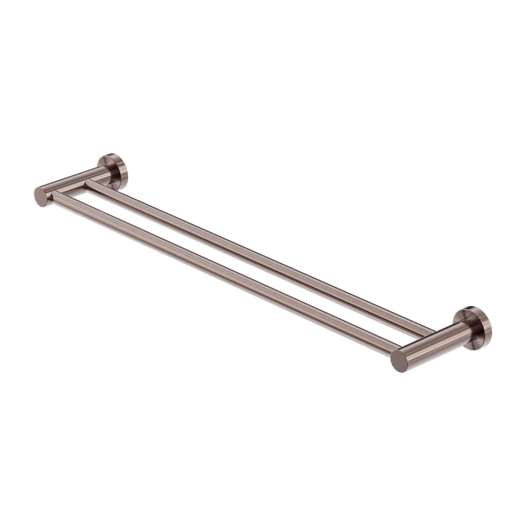 Nero Mecca Double Towel Rail 600Mm - Brushed Bronze