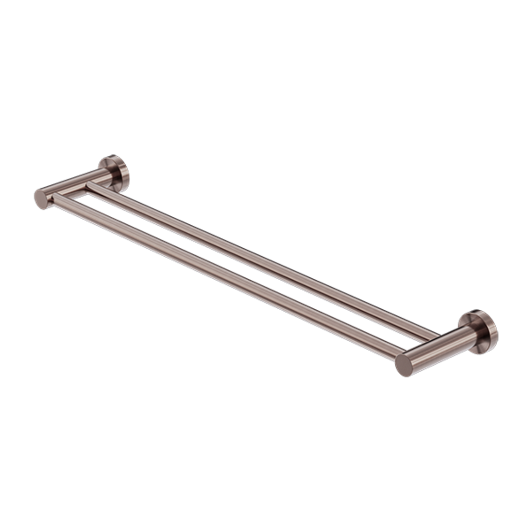 Nero Mecca Double Towel Rail 600Mm - Brushed Bronze