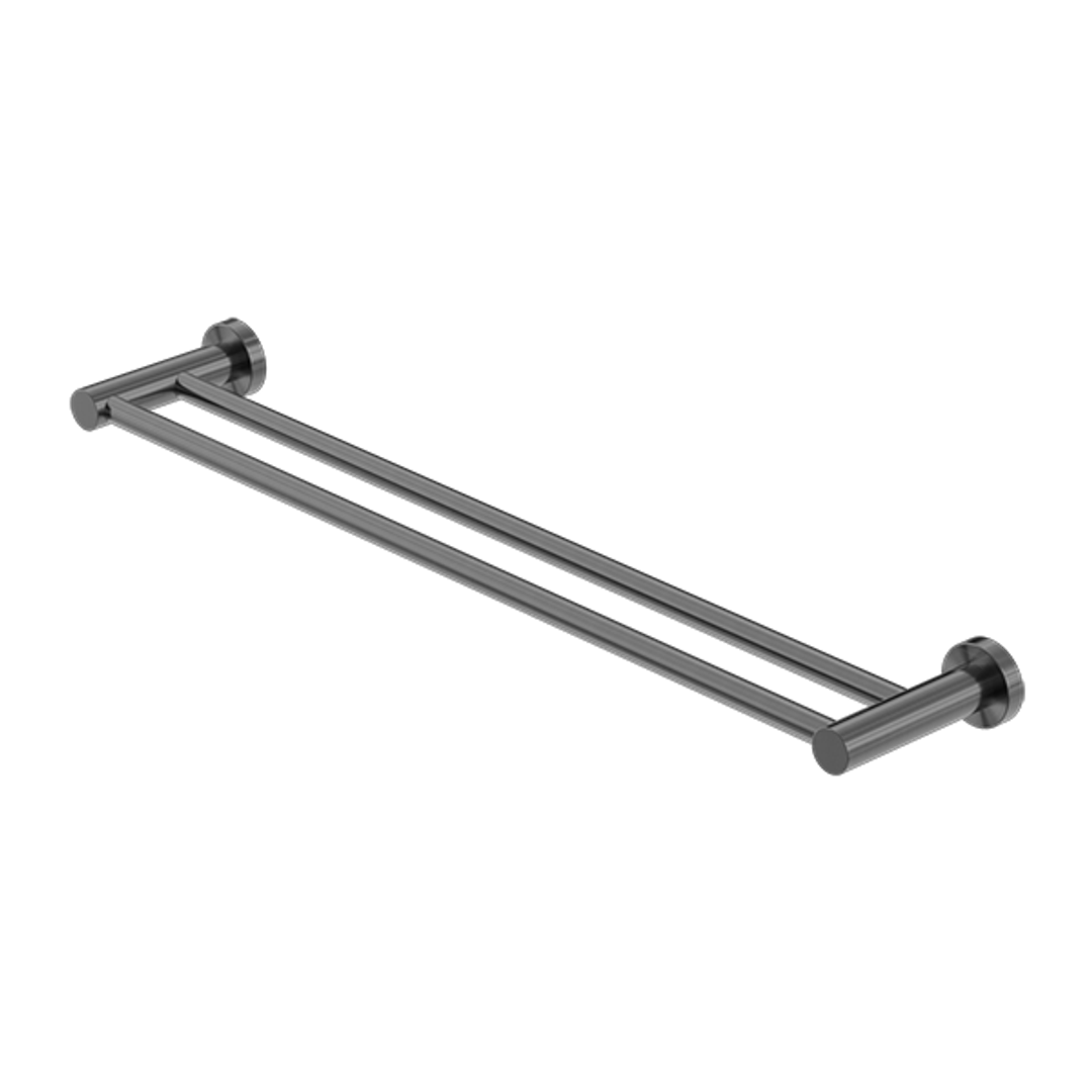 Nero Mecca Double Towel Rail 600Mm - Gunmetal