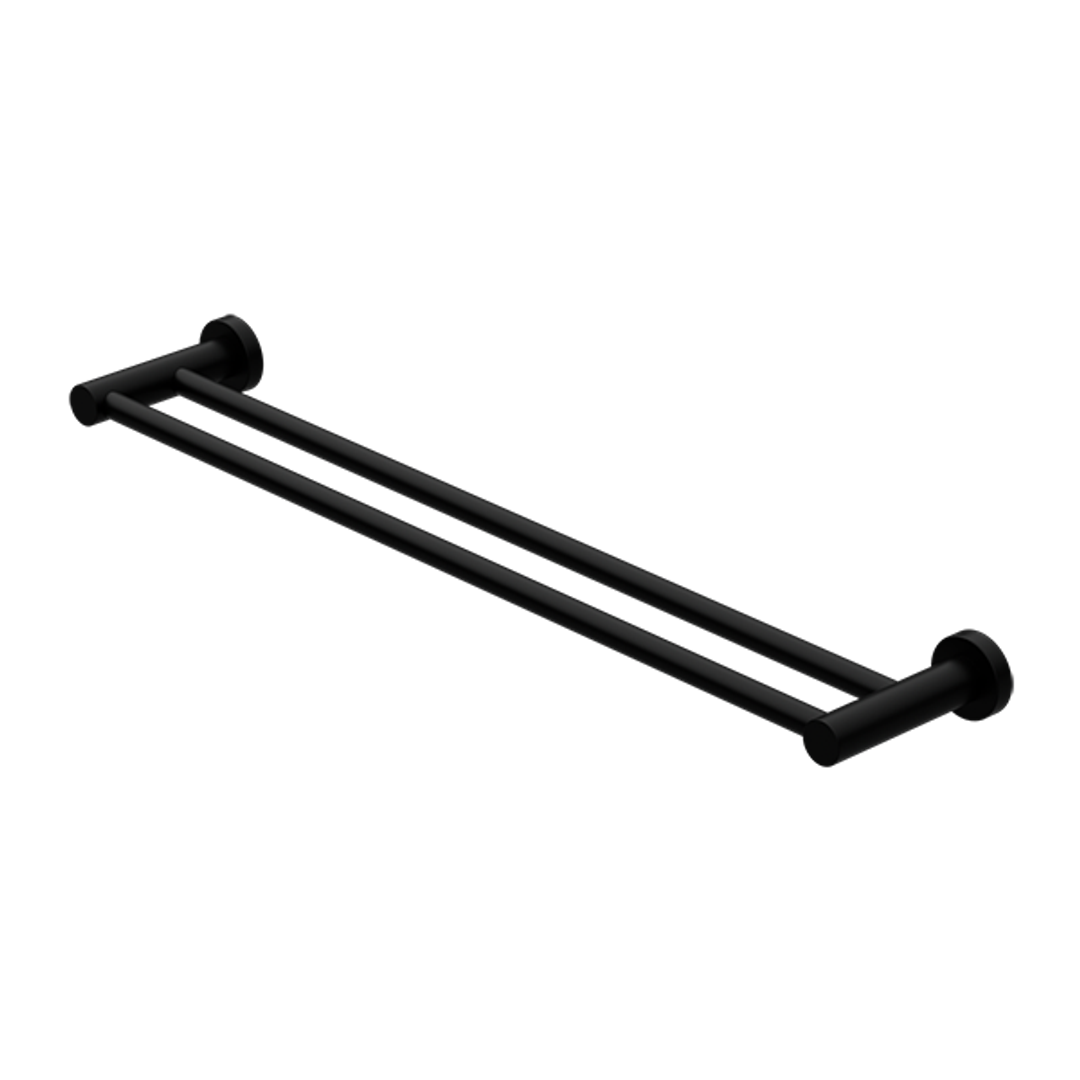 Nero Mecca Double Towel Rail 600Mm - Matte Black