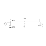 Nero Mecca Single Towel Rail 600Mm - Gunmetal