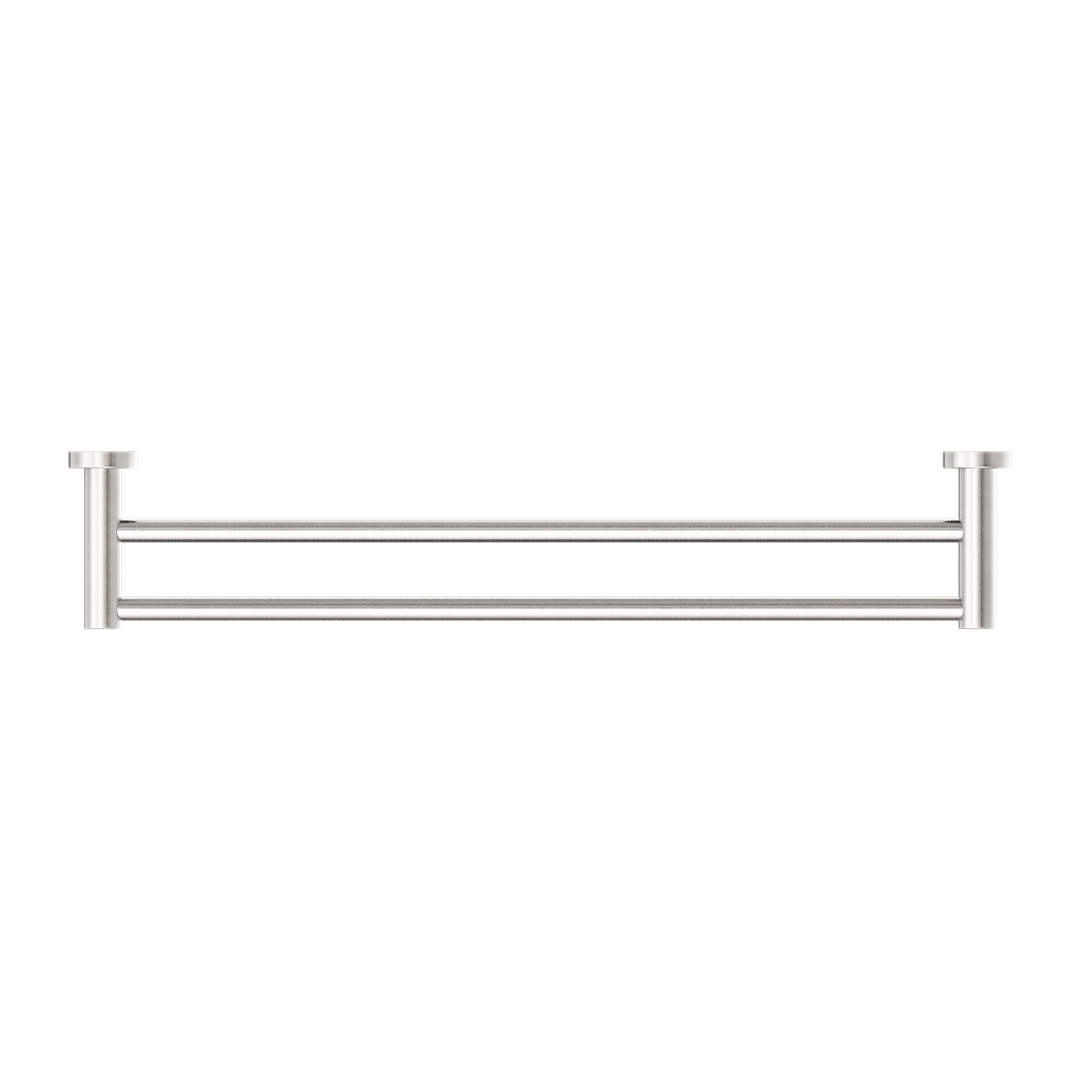 Nero Mecca Double Towel Rail 600Mm - Brushed Nickel