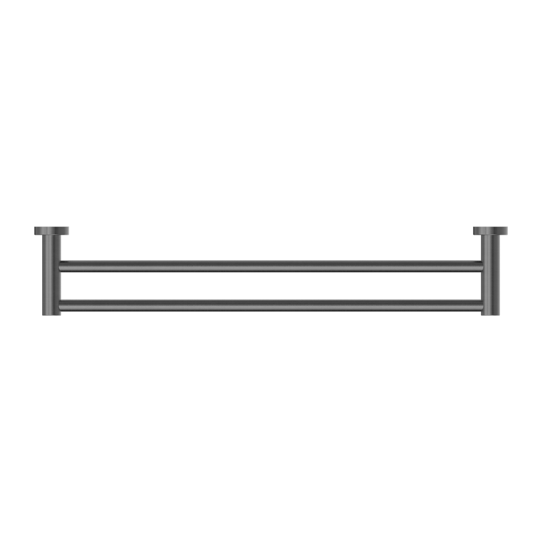 Nero Mecca Double Towel Rail 600Mm - Gunmetal