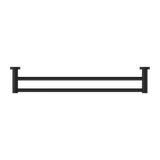 Nero Mecca Double Towel Rail 600Mm - Matte Black
