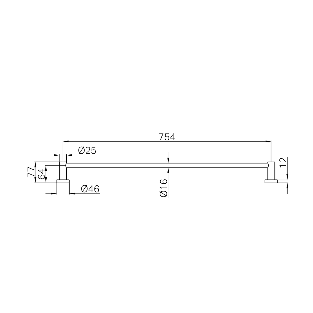 Nero Mecca Single Towel Rail 800Mm - Matte White