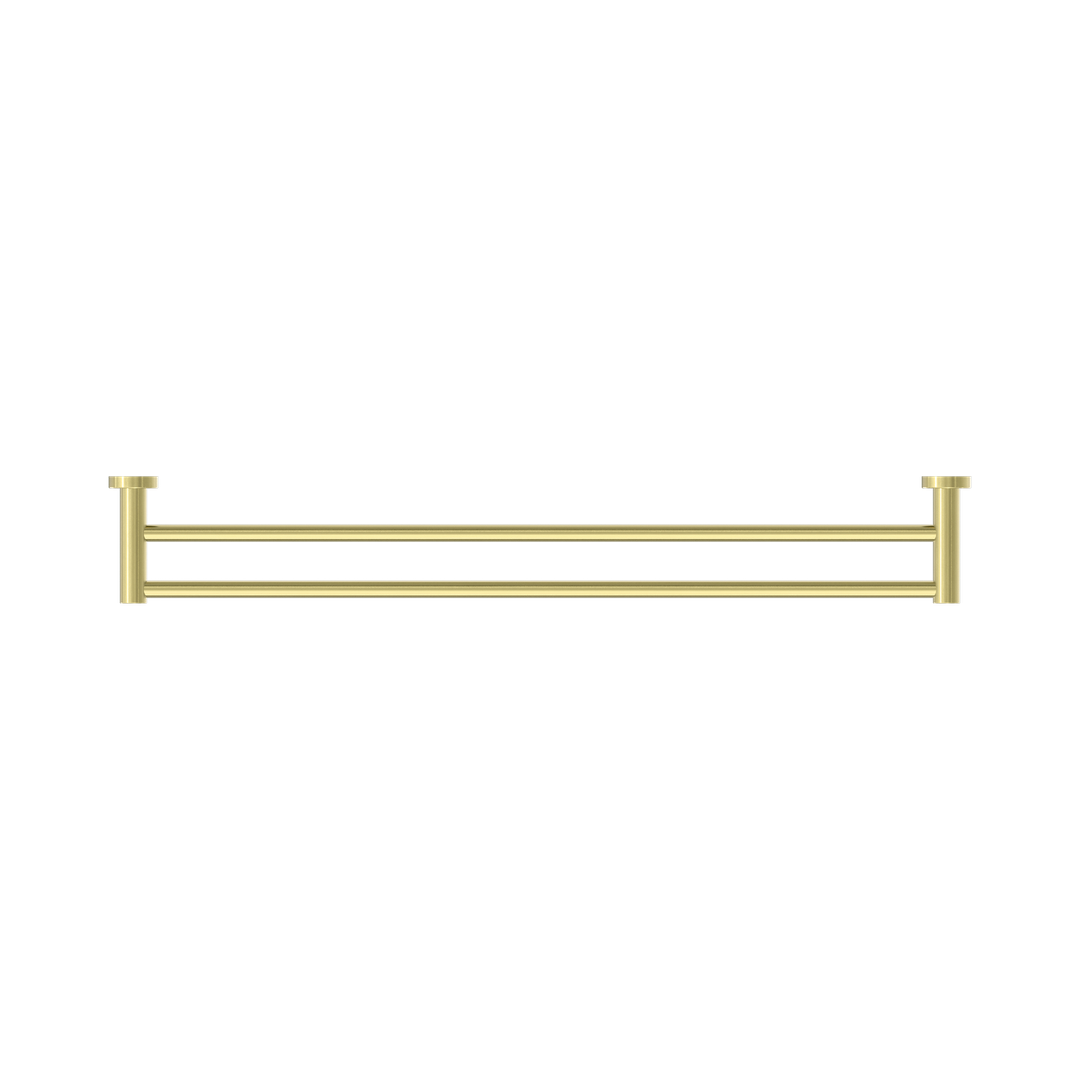 Nero Mecca Double Towel Rail 800Mm - Brushed Gold