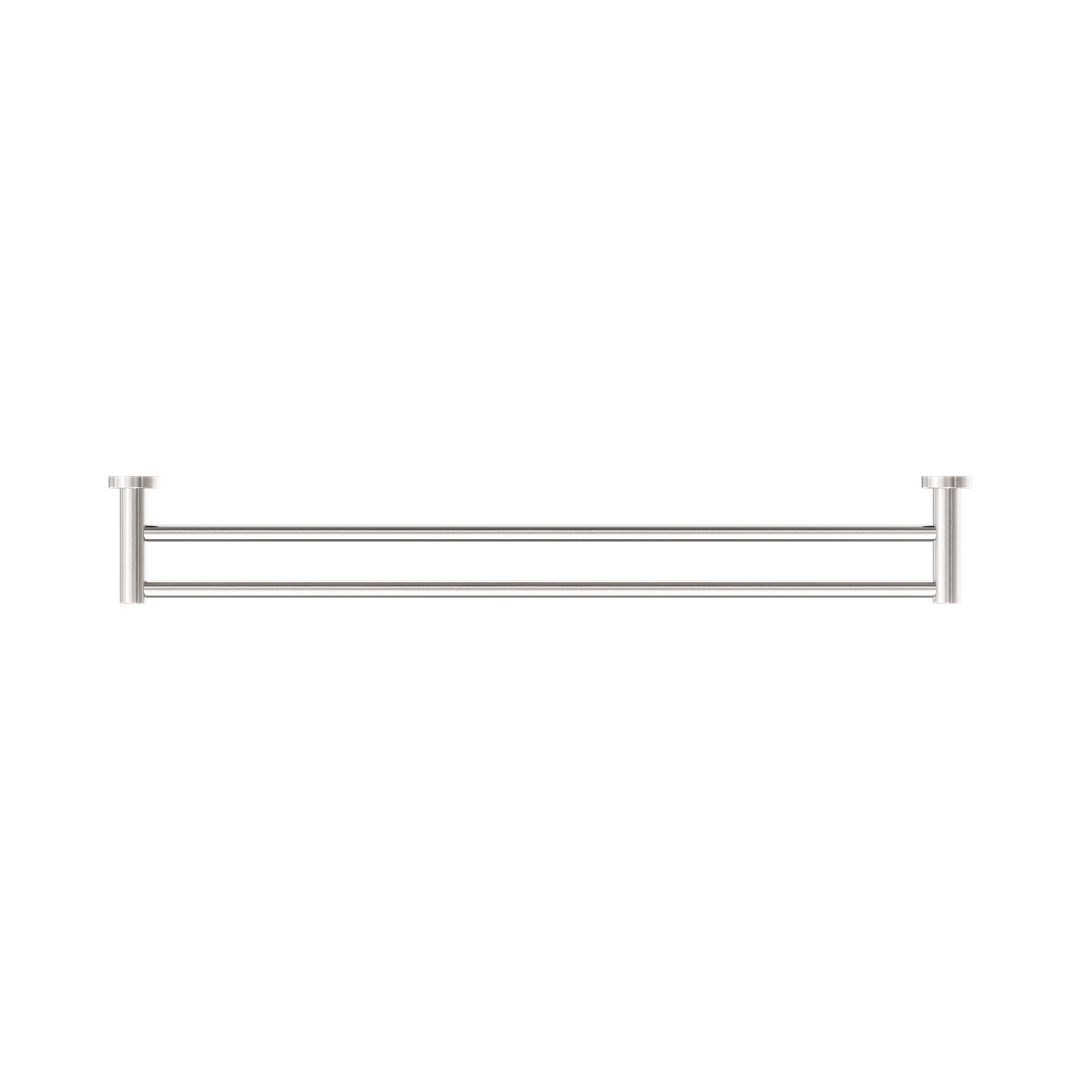 Nero Mecca Double Towel Rail 800Mm - Brushed Nickel
