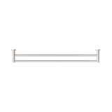 Nero Mecca Double Towel Rail 800Mm - Brushed Nickel