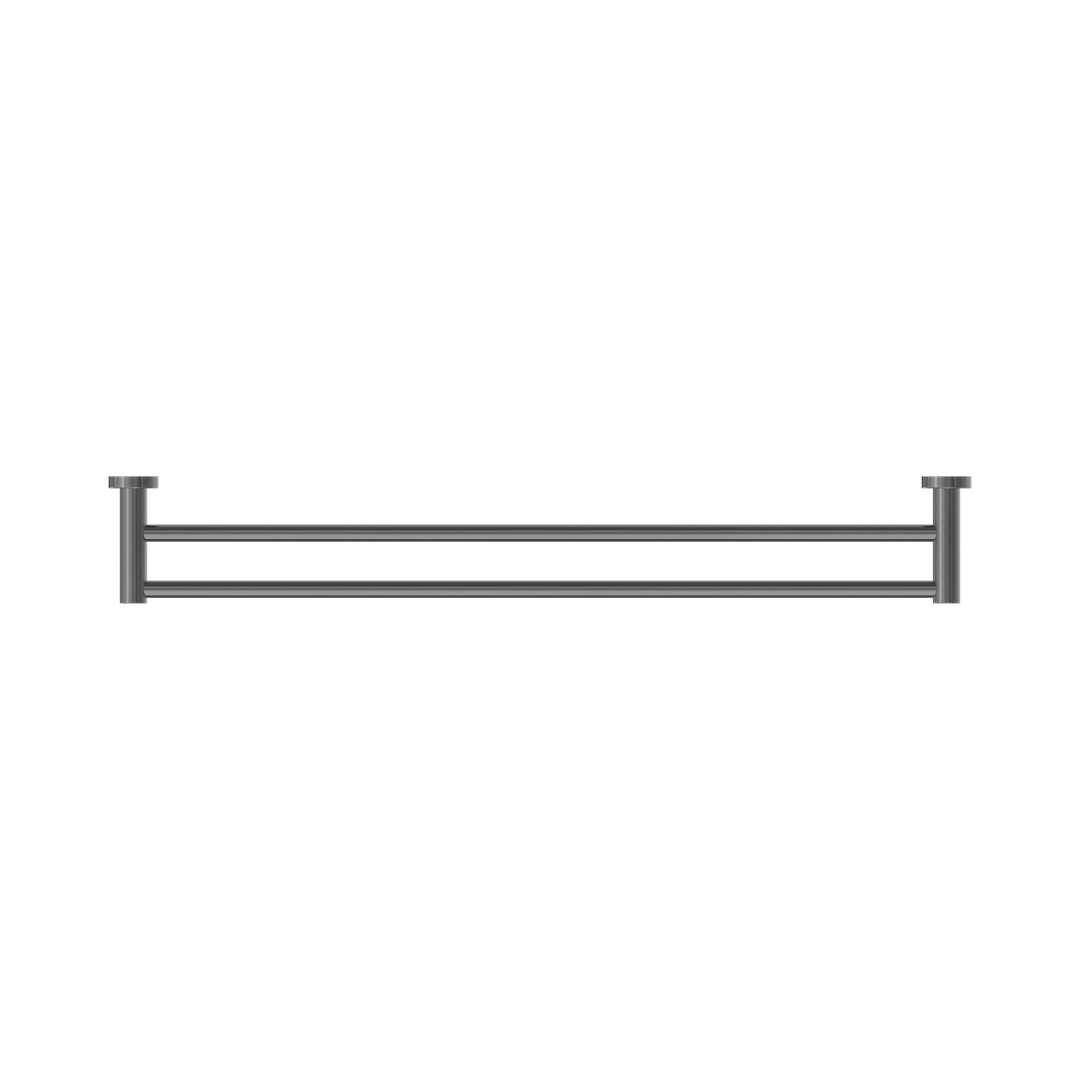 Nero Mecca Double Towel Rail 800Mm - Gunmetal
