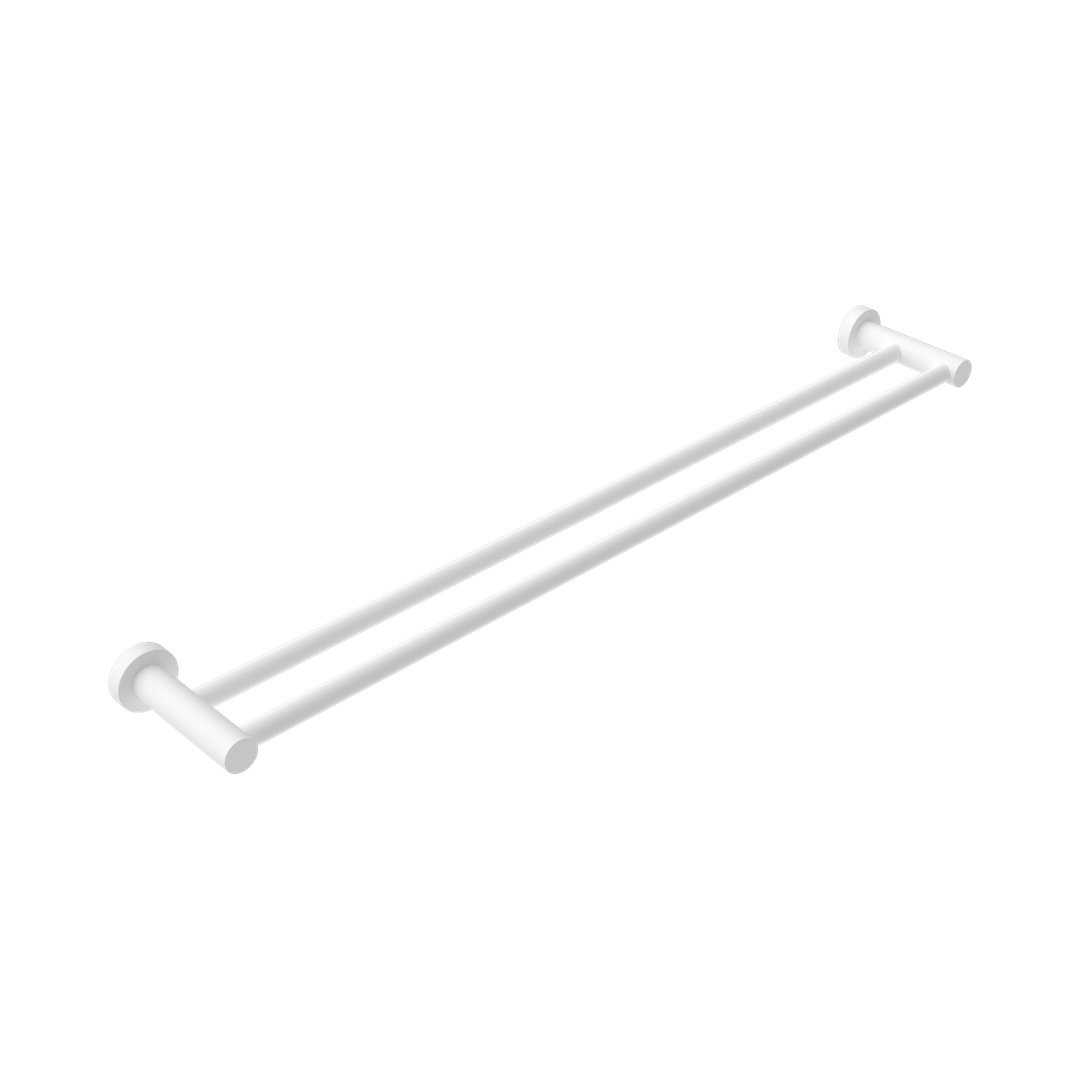 Nero Mecca Double Towel Rail 800Mm - Matte White