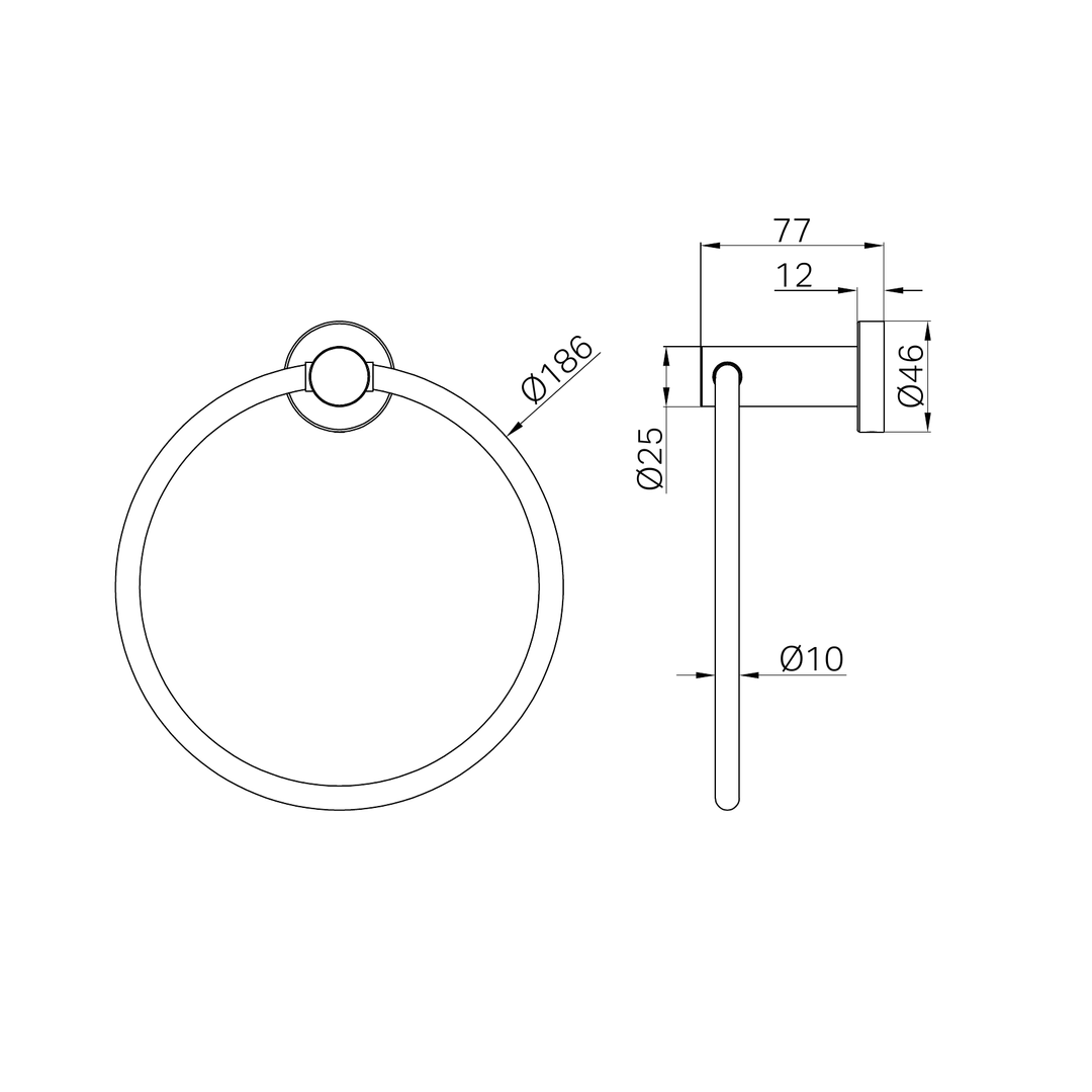 Nero Mecca Hand Towel Ring - Matte White