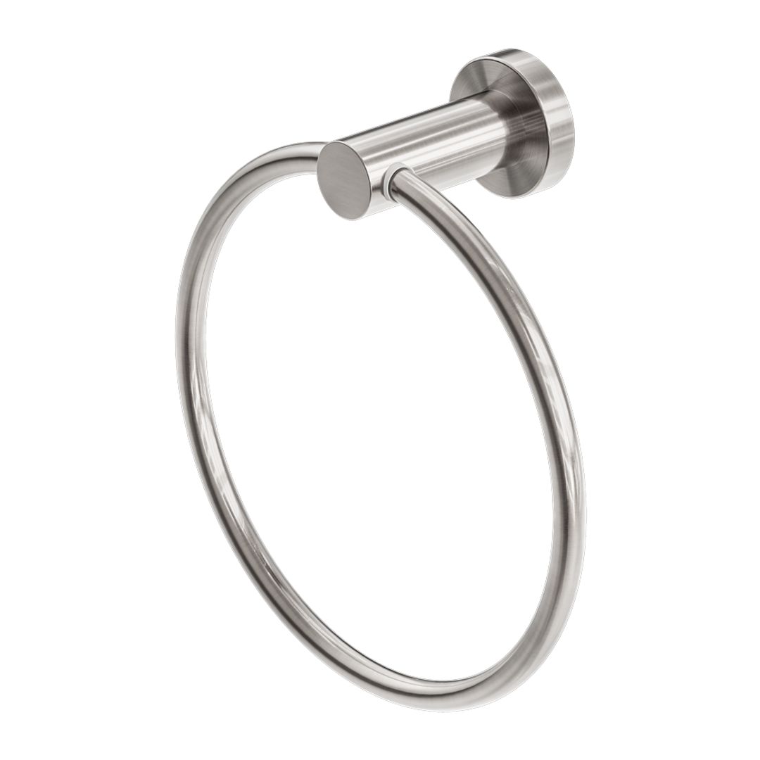 Nero Mecca Towel Ring Round - Brushed Nickel