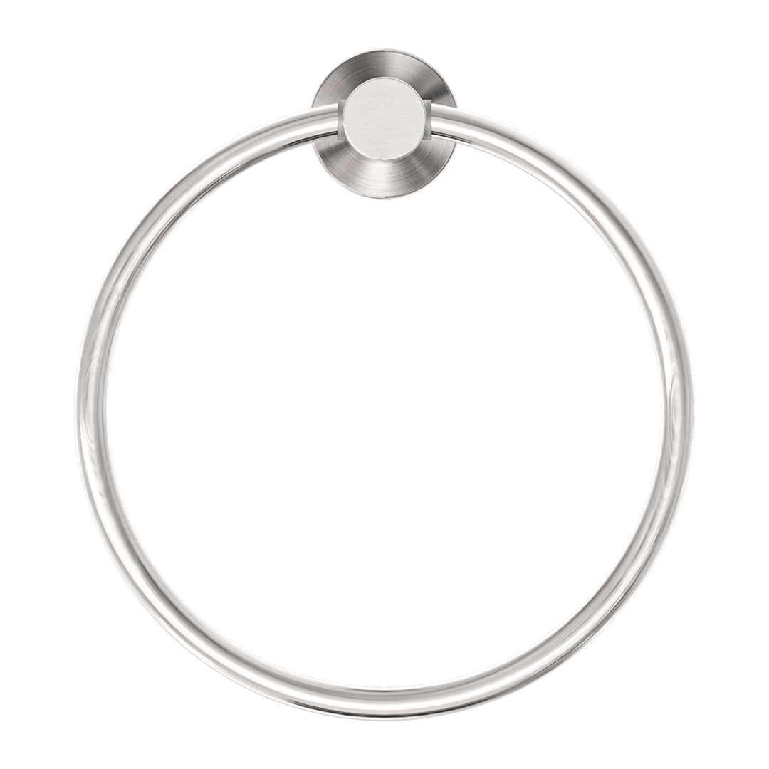 Nero Mecca Towel Ring Round - Brushed Nickel