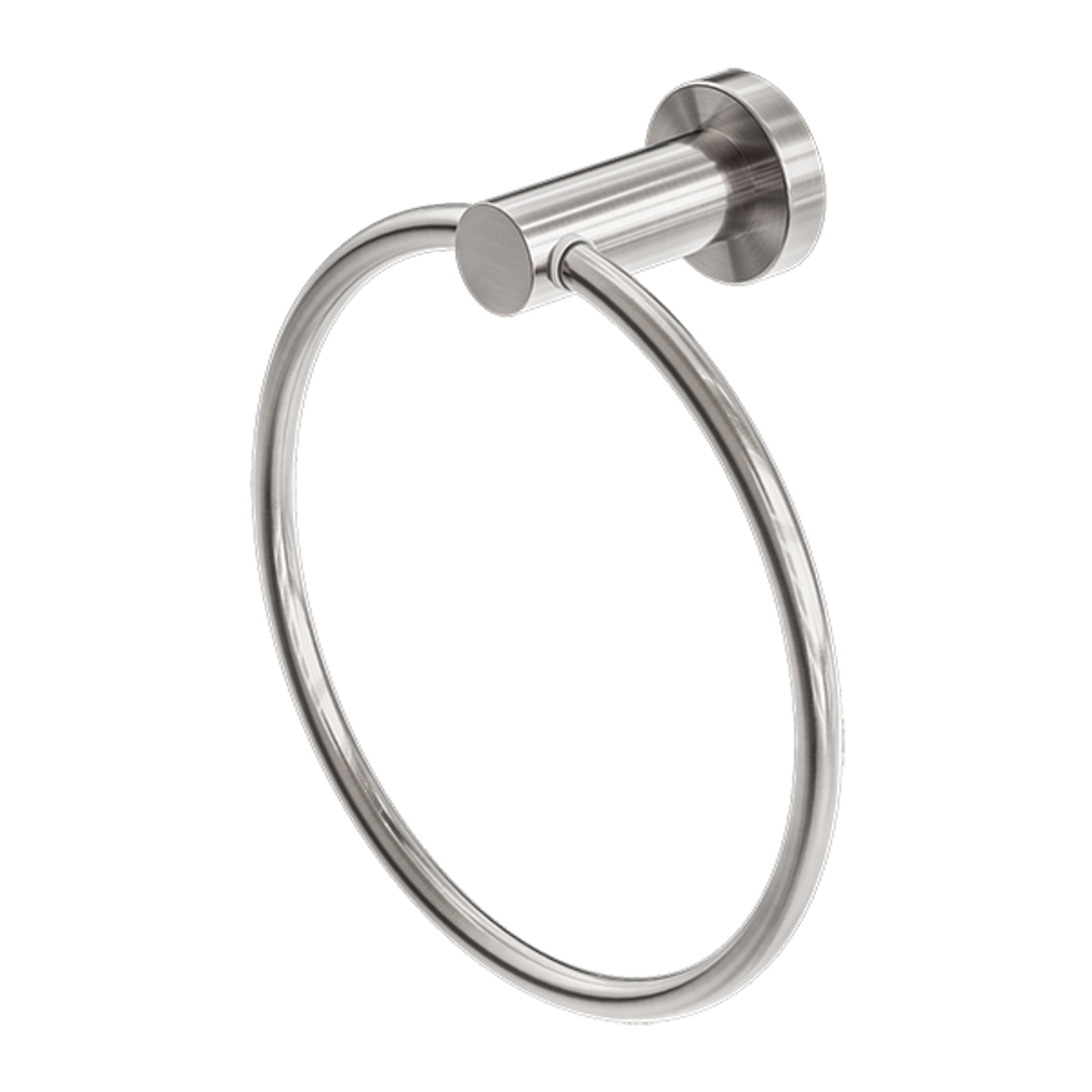Nero Mecca Towel Ring Round - Brushed Nickel