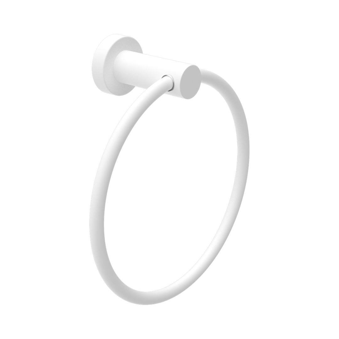 Nero Mecca Hand Towel Ring - Matte White