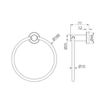 Nero Mecca Hand Towel Ring - Matte White