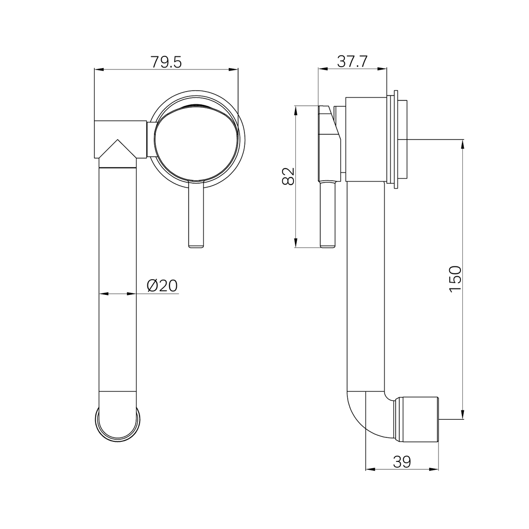 Caravan Low Profile Nero Mixer - Chrome