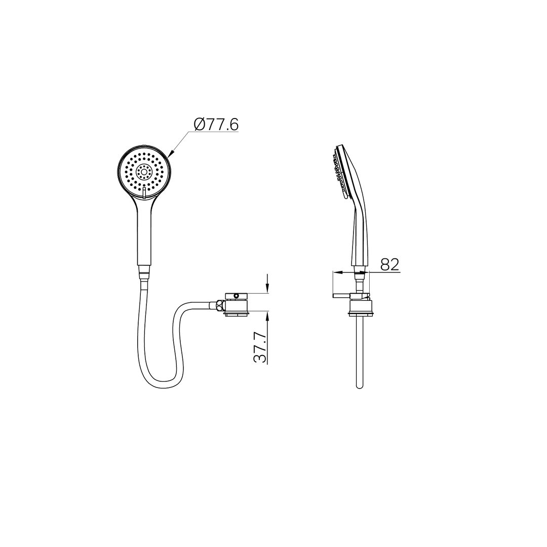 Nero Caravan External Shower - Chrome