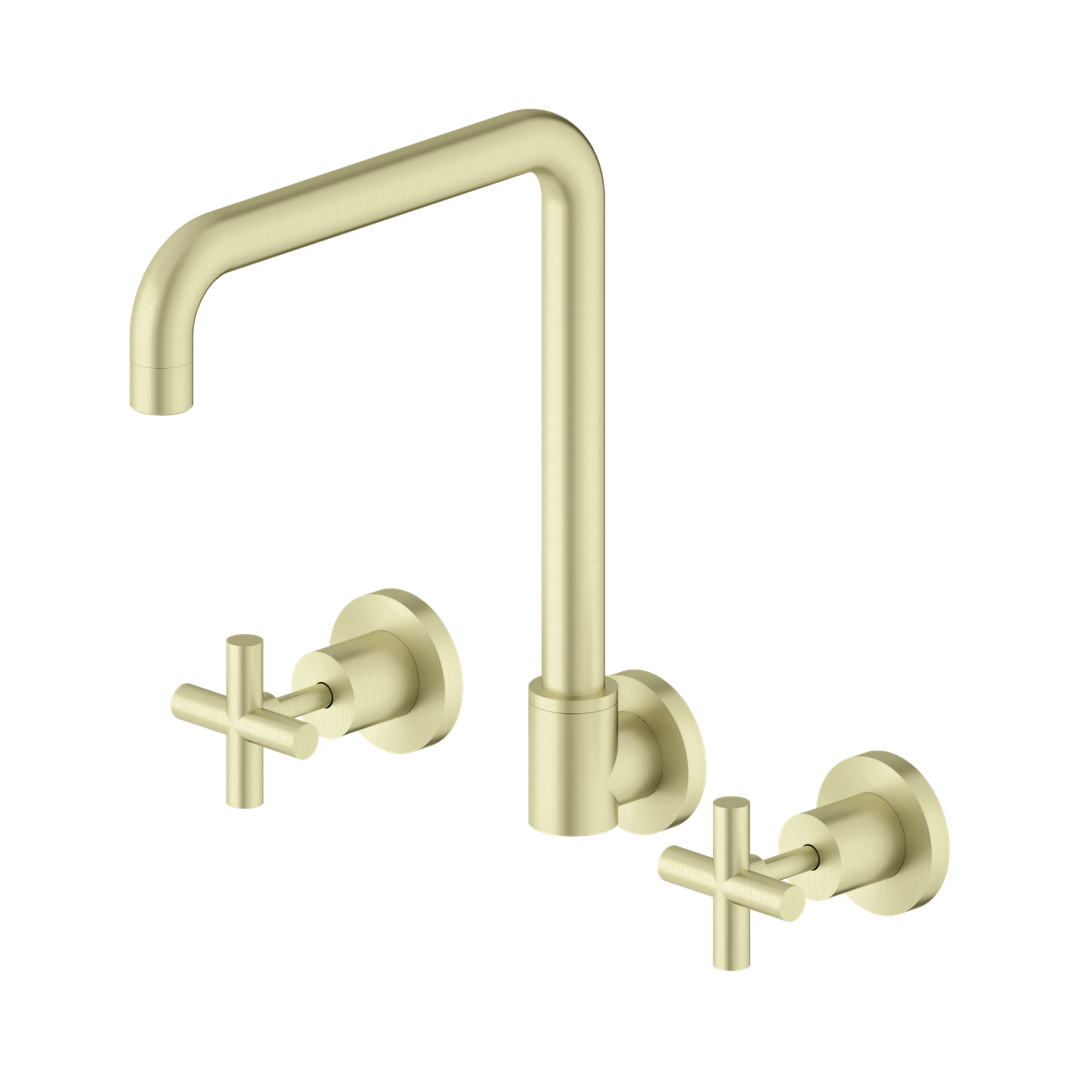 Nero X Plus Wall Kitchen Set Swivel Spout - Brushed Gold