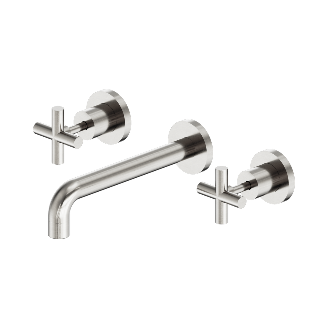 Nero X Plus Wall Basin Set 215Mm - Brushed Nickel