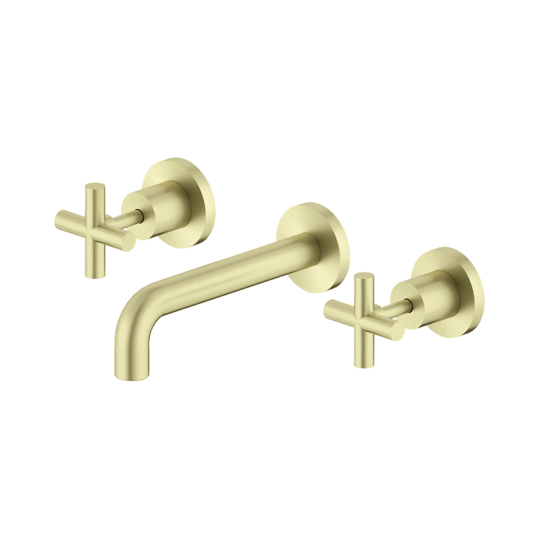 Nero X Plus Wall Basin Set(180Mm Spout) - Brushed Gold