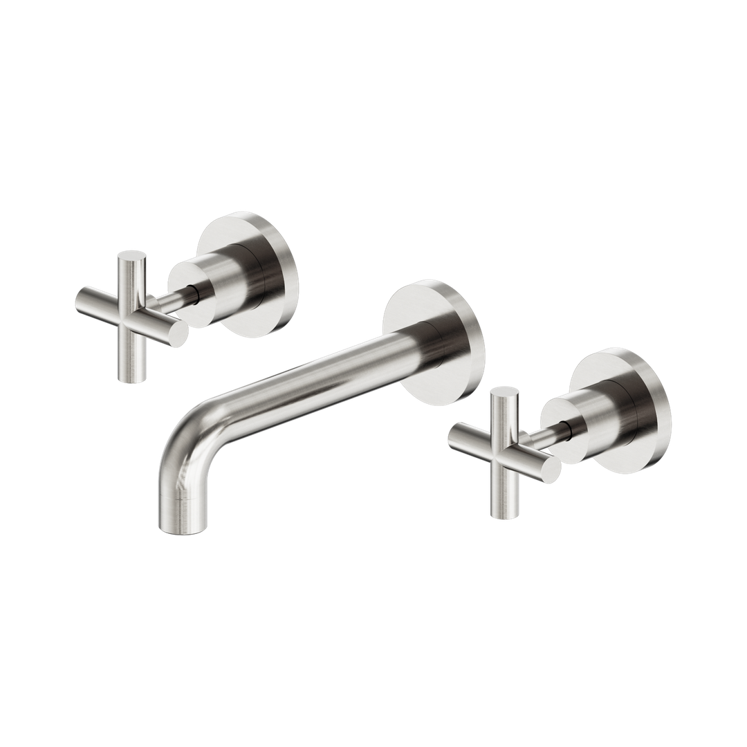 Nero X Plus Wall Basin Set 180Mm - Brushed Nickel