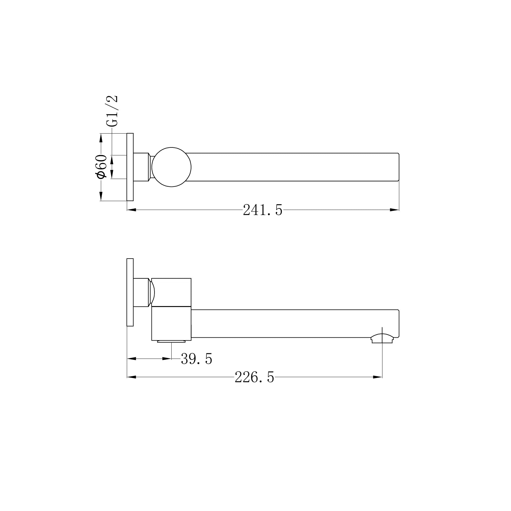 Nero Dolce Wall Mounted Swivel Spout - Matte Black