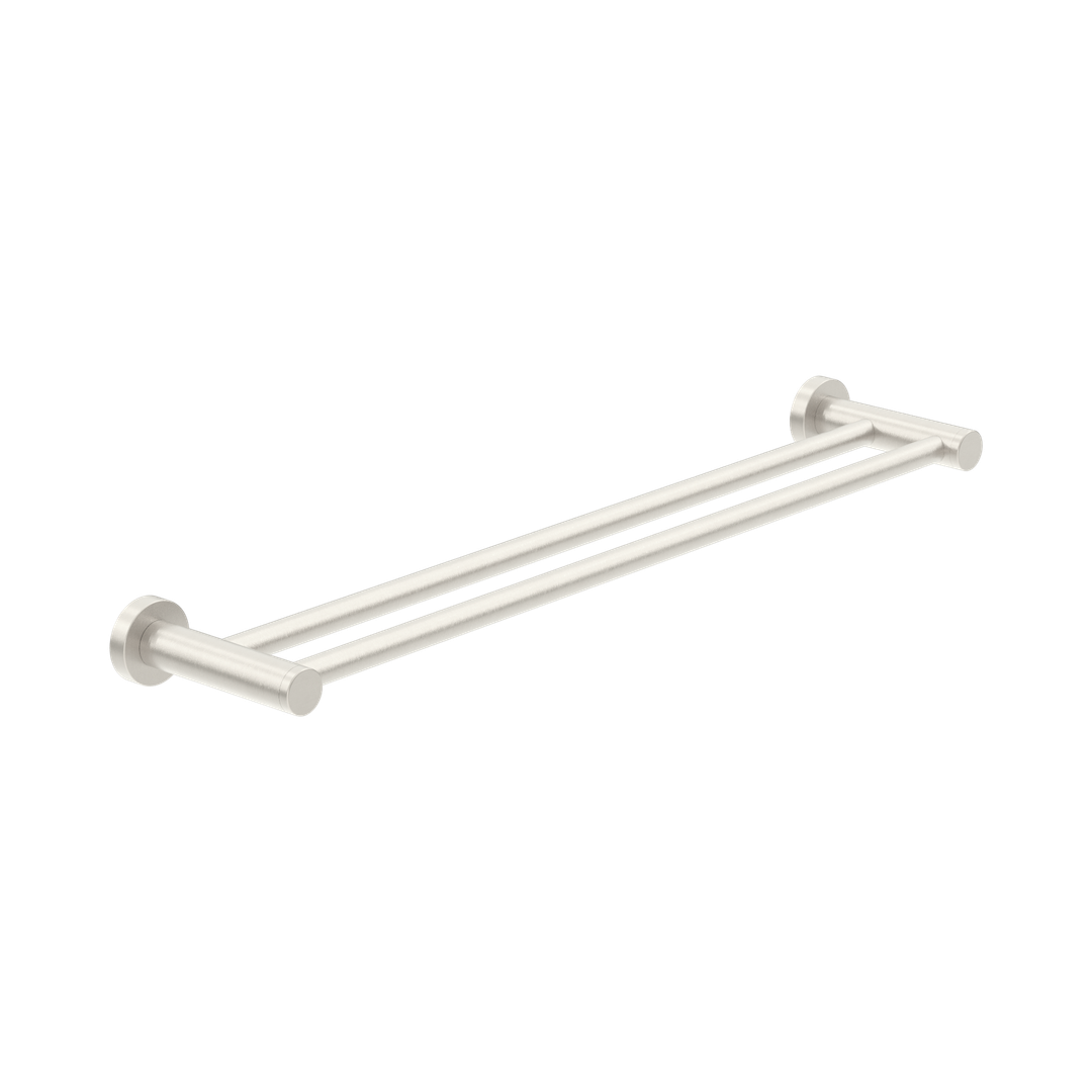 Nero Dolce II Double Towel Rail 600Mm - Brushed Nickel