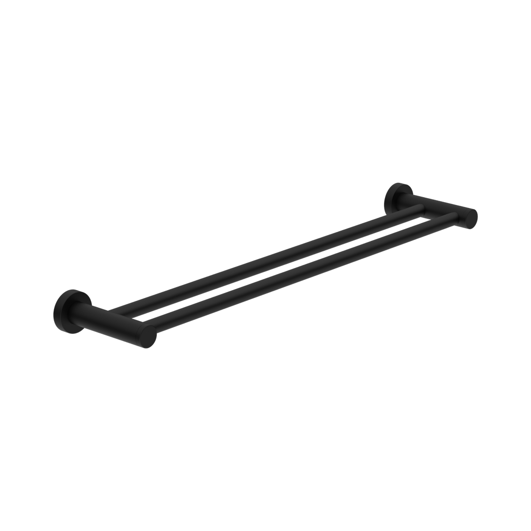 Nero Dolce II Double Towel Rail 600Mm - Matte Black
