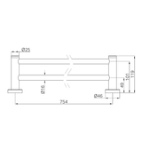 Nero Dolce II Double Towel Rail 800Mm - Gunmetal