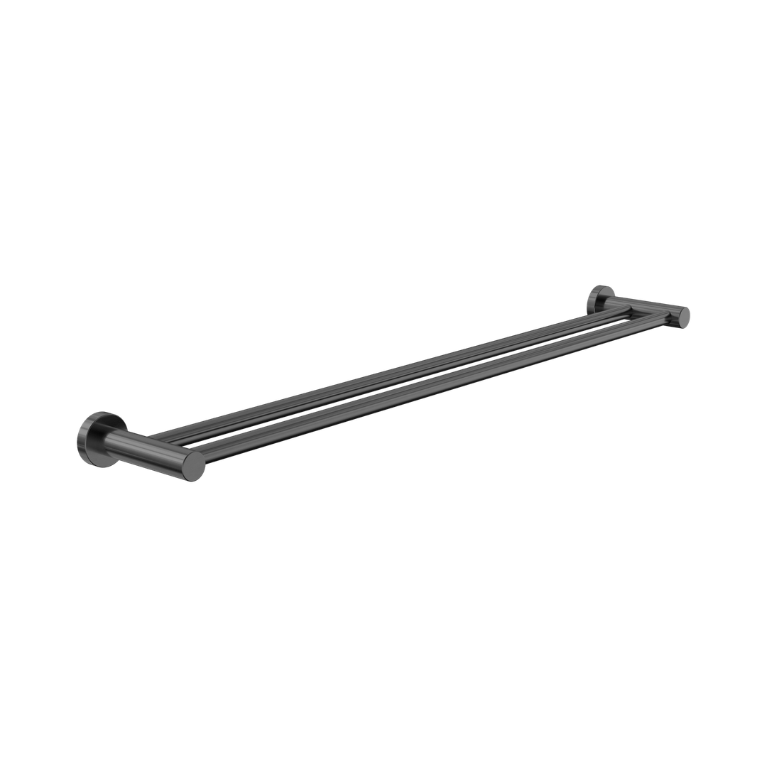 Nero Dolce II Double Towel Rail 800Mm - Gunmetal