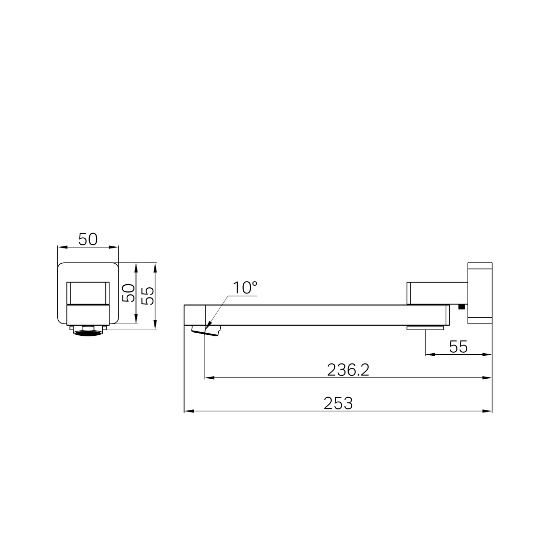 Bianca Swivel Nero Bath Spout - Brushed Nickel