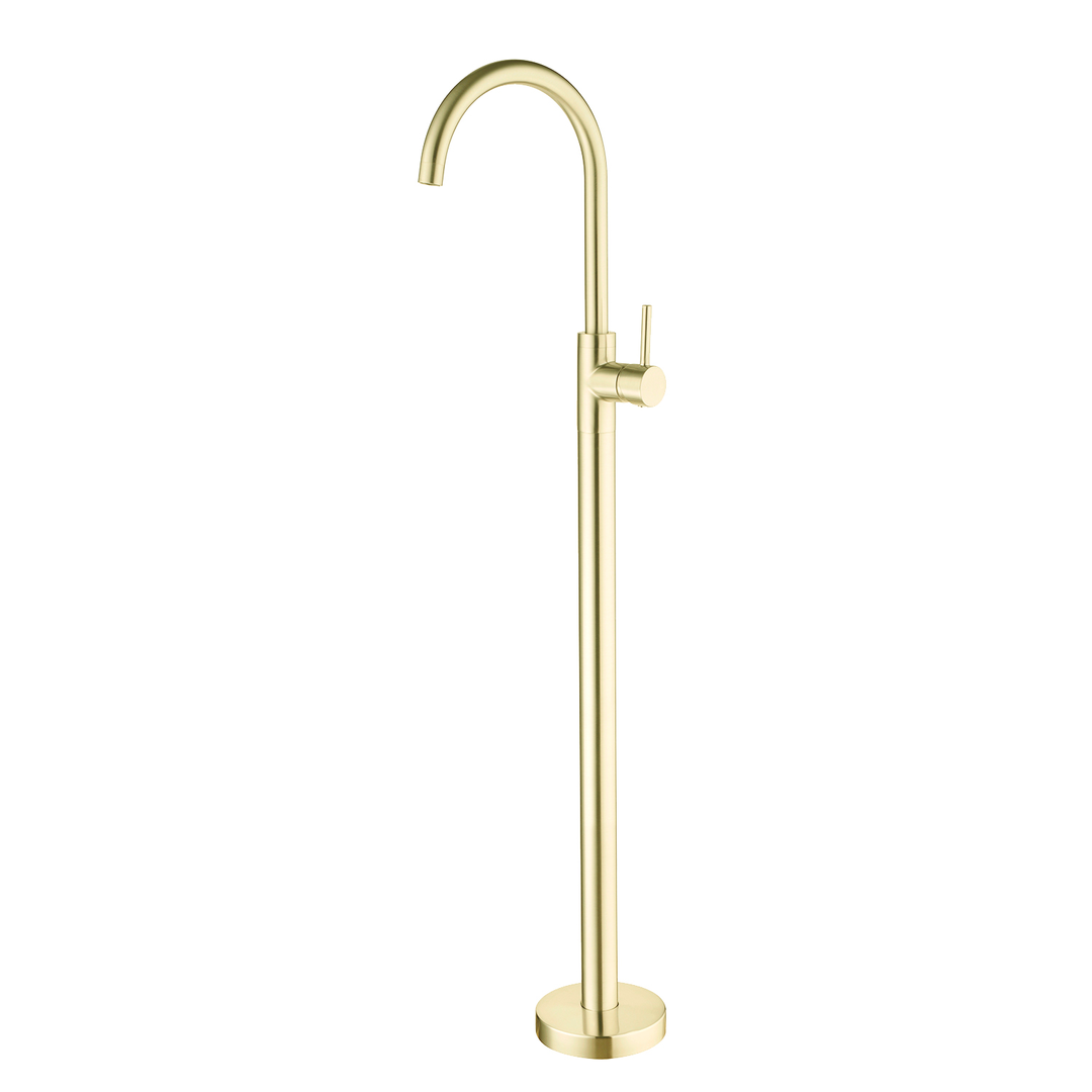 Dolce Floor Mount Nero Mixer - Brushed Gold