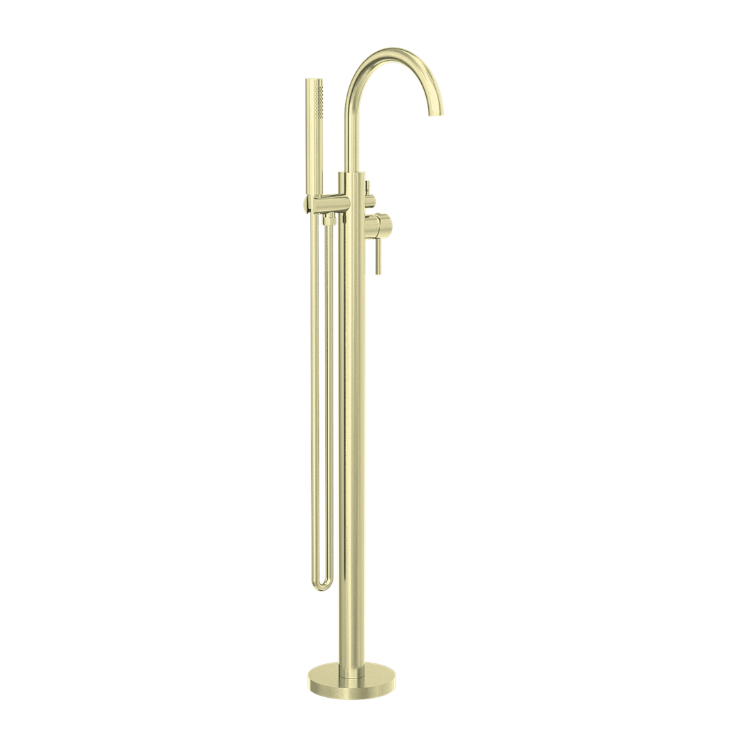 Nova Round Floormount Nero Mixer With Handshower Shower - Brushed Gold