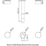 Nero Kara 3 Piece Wall Basin Set 180Mm - Matte Black