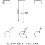 Nero Kara 3 Piece Wall Basin Set 217Mm - Matte Black