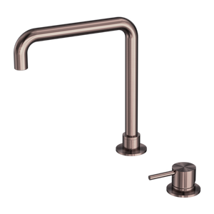 Nero Mecca Hob Basin Mixer Square Swivel Spout - Brushed Bronze