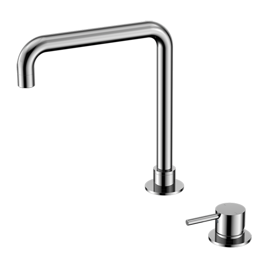 Nero Mecca Hob Basin Mixer Square Spout - Chrome