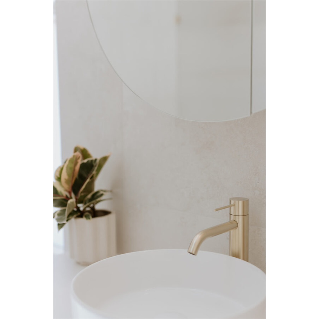 Mecca Mid Tall Basin Nero Mixer - Brushed Gold
