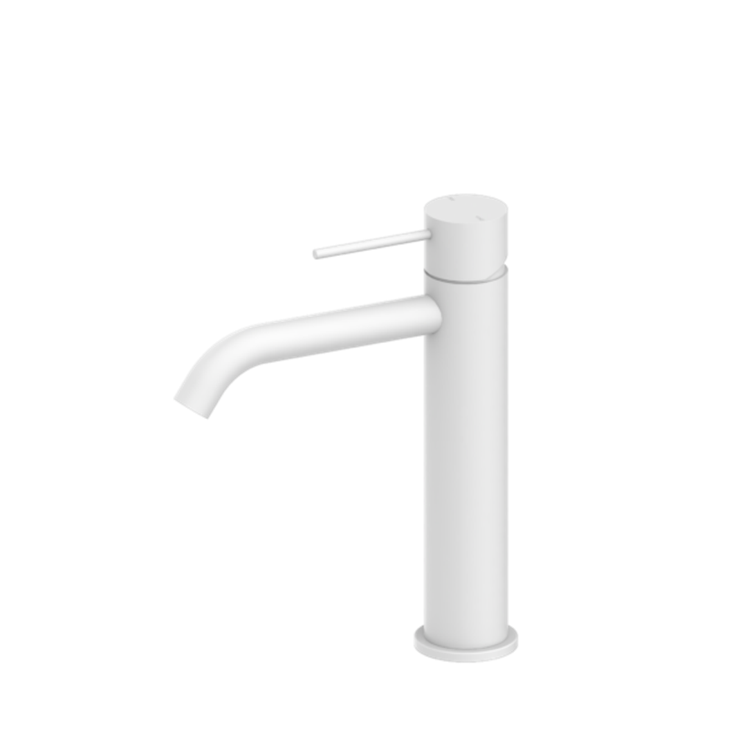 Nero Mecca Mid Tall Basin Mixer - Matte White Nr221901Emw