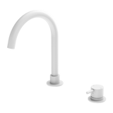 Nero Mecca Hob Basin Mixer Round Swivel Spout - Matt White