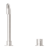 Nero Mecca Hob Basin Mixer Square Spout - Brushed Nickel