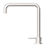 Nero Mecca Hob Basin Mixer Square Spout - Brushed Nickel