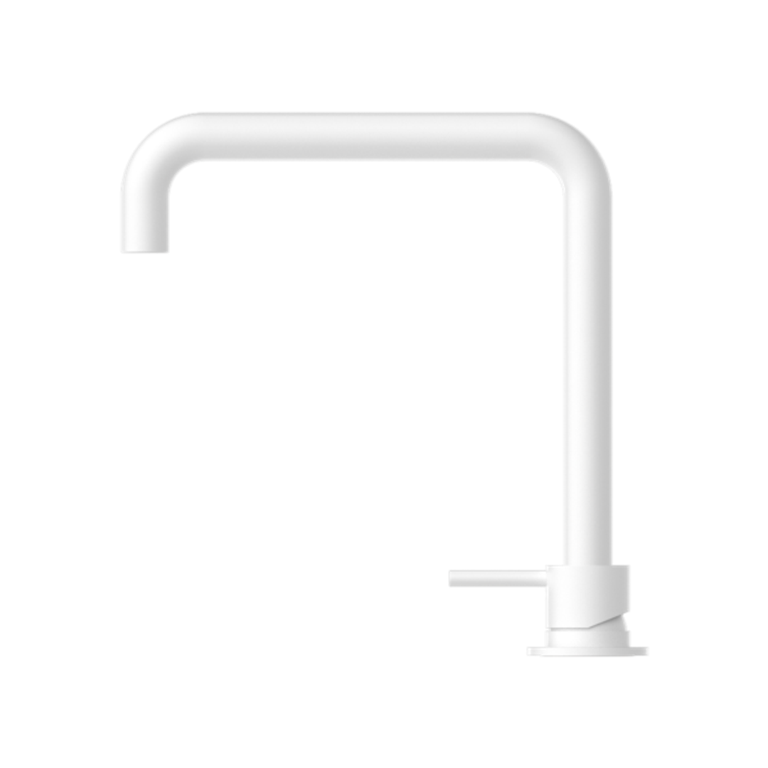 Mecca Hob Basin Nero Mixer Square Swivel Spout - Matt White
